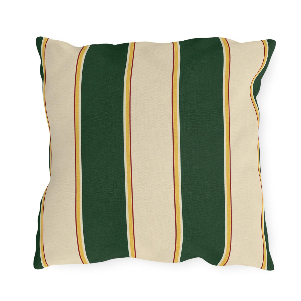Green and Cream Striped Outdoor Pillows | Patio Throw Cushion
