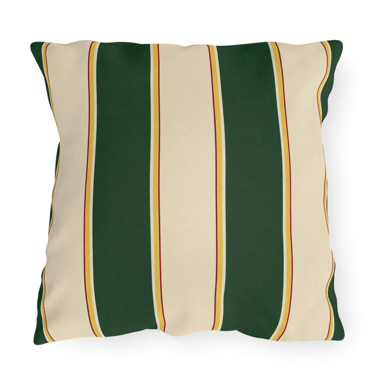 Green and Cream Striped Outdoor Pillows | Patio Throw Cushion