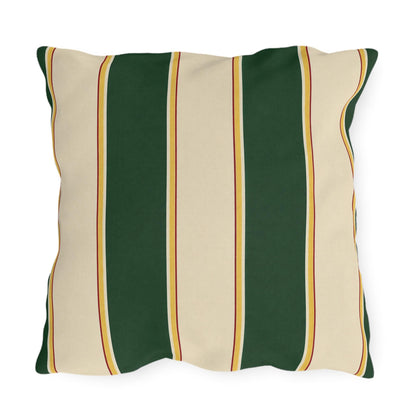 Green and Cream Striped Outdoor Pillows | Patio Throw Cushion