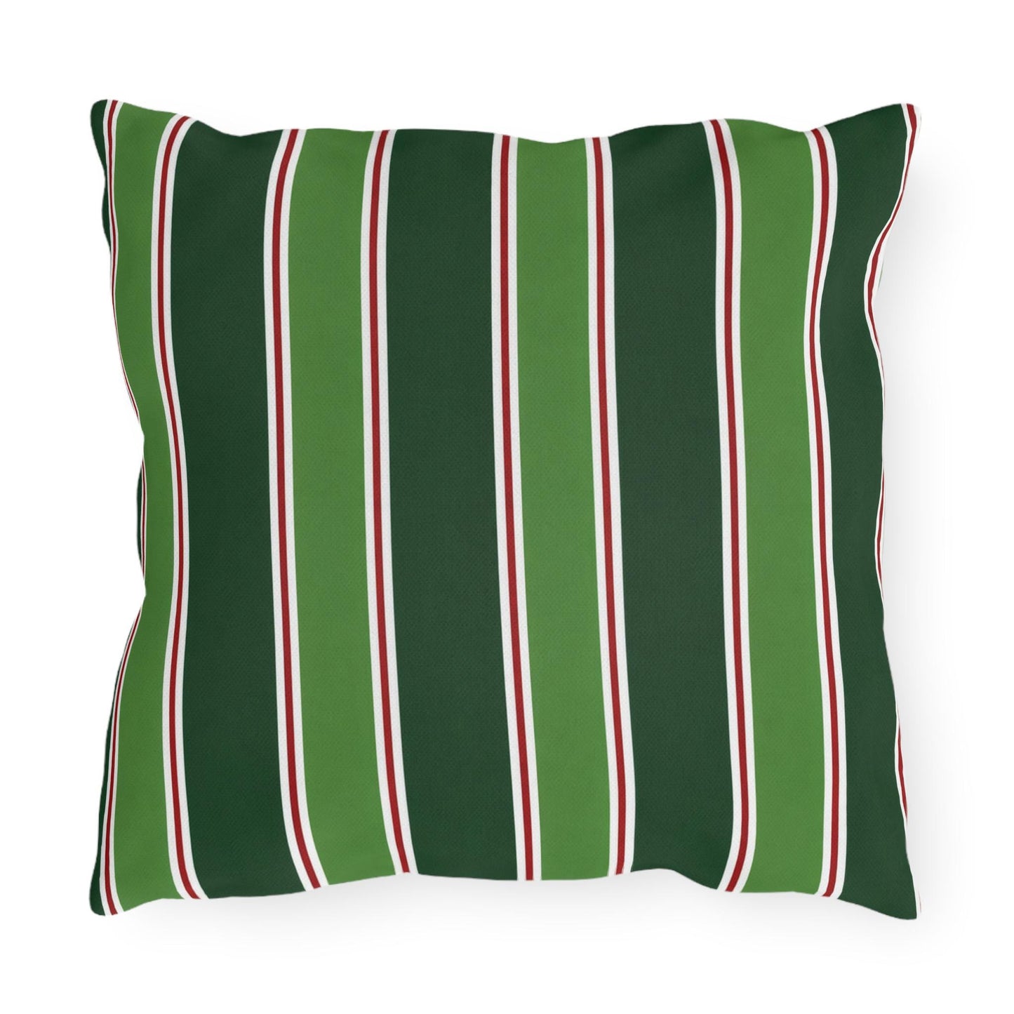 Green Stripe Outdoor Pillow | Patio Cushion, Striped Garden Decor