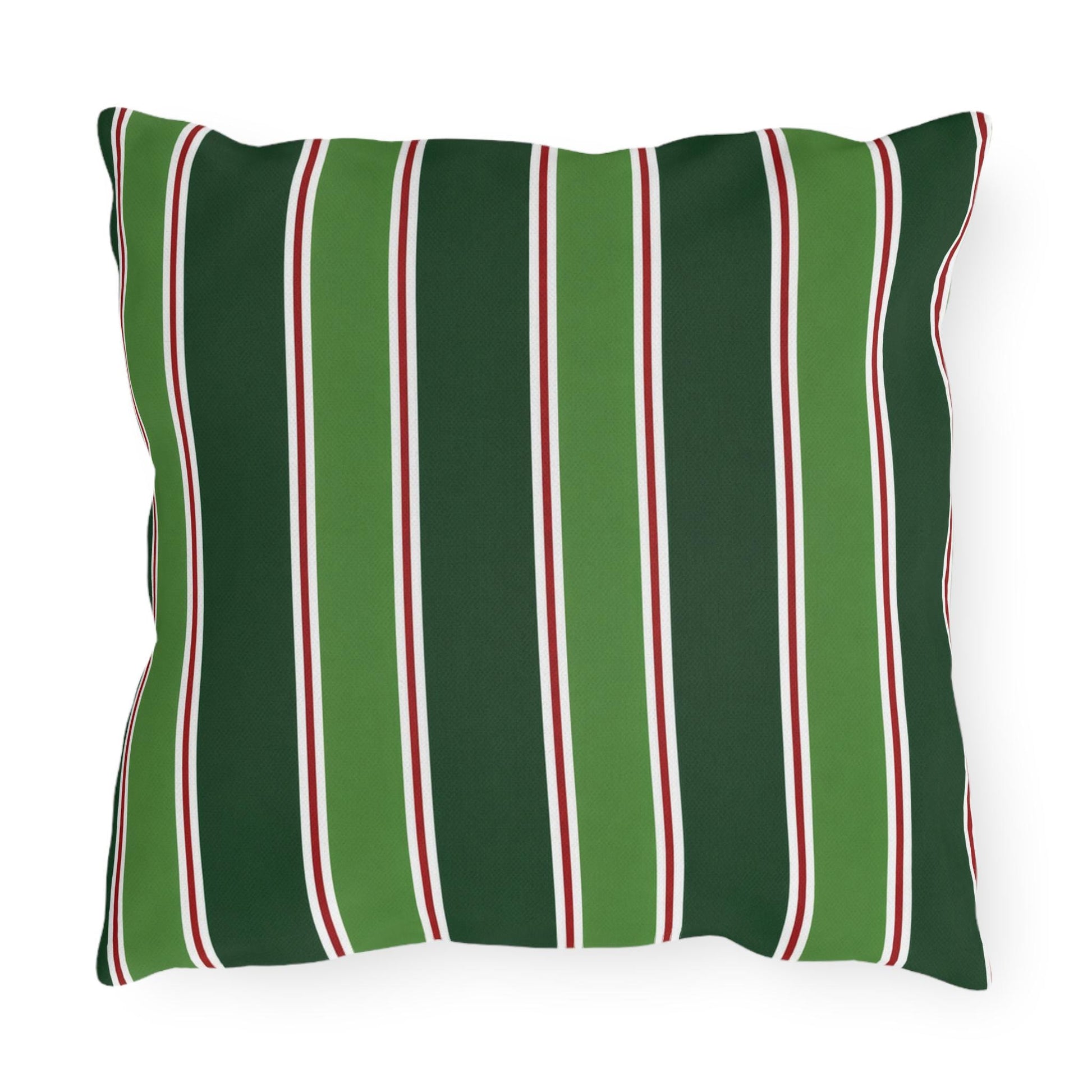 Green Stripe Outdoor Pillow | Patio Cushion, Striped Garden Decor
