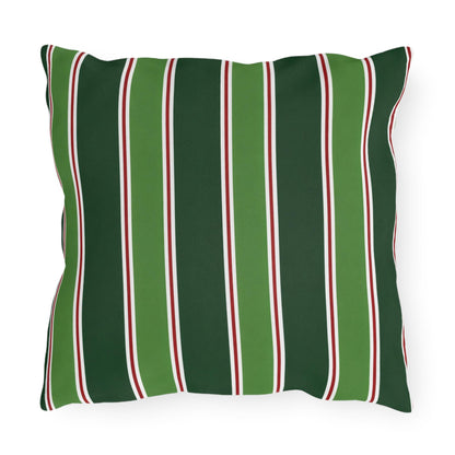 Green Stripe Outdoor Pillow | Patio Cushion, Striped Garden Decor