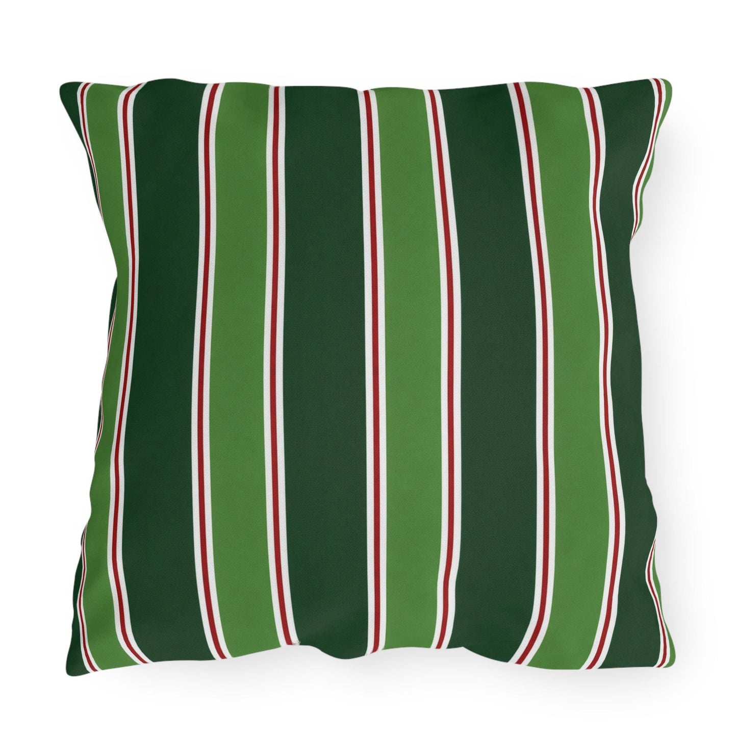 Green Stripe Outdoor Pillow | Patio Cushion, Striped Garden Decor