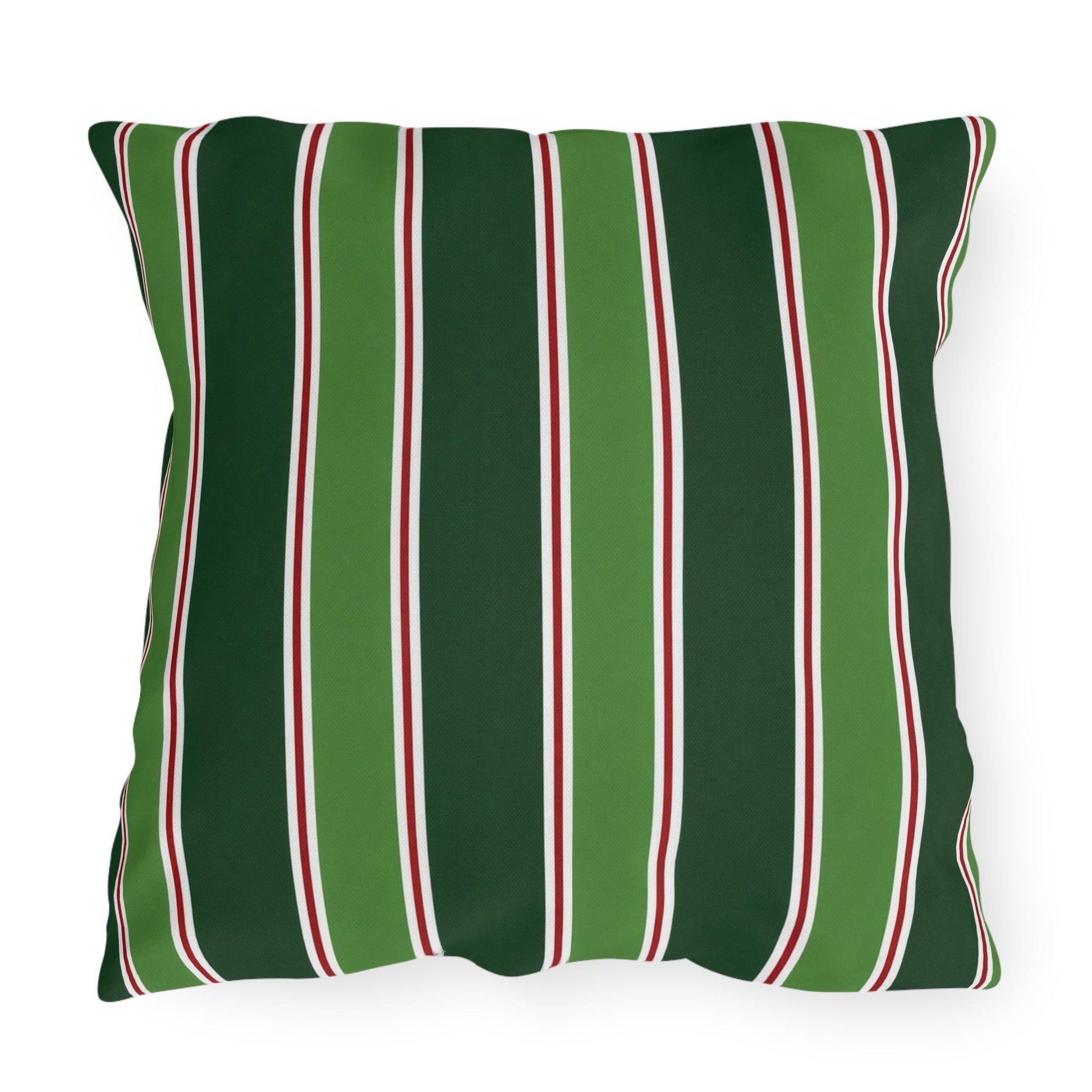Green Stripe Outdoor Pillow | Patio Cushion, Striped Garden Decor
