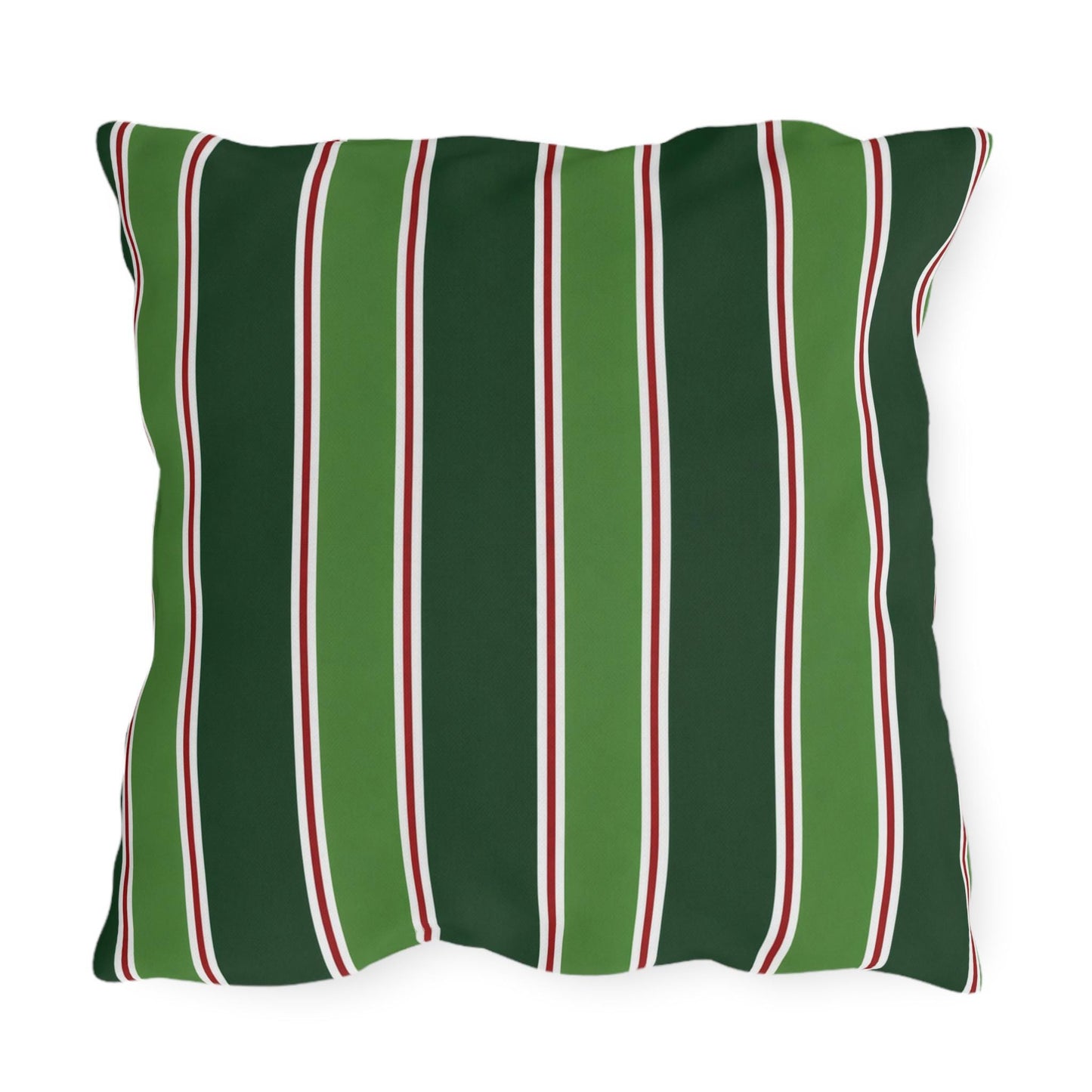 Green Stripe Outdoor Pillow | Patio Cushion, Striped Garden Decor