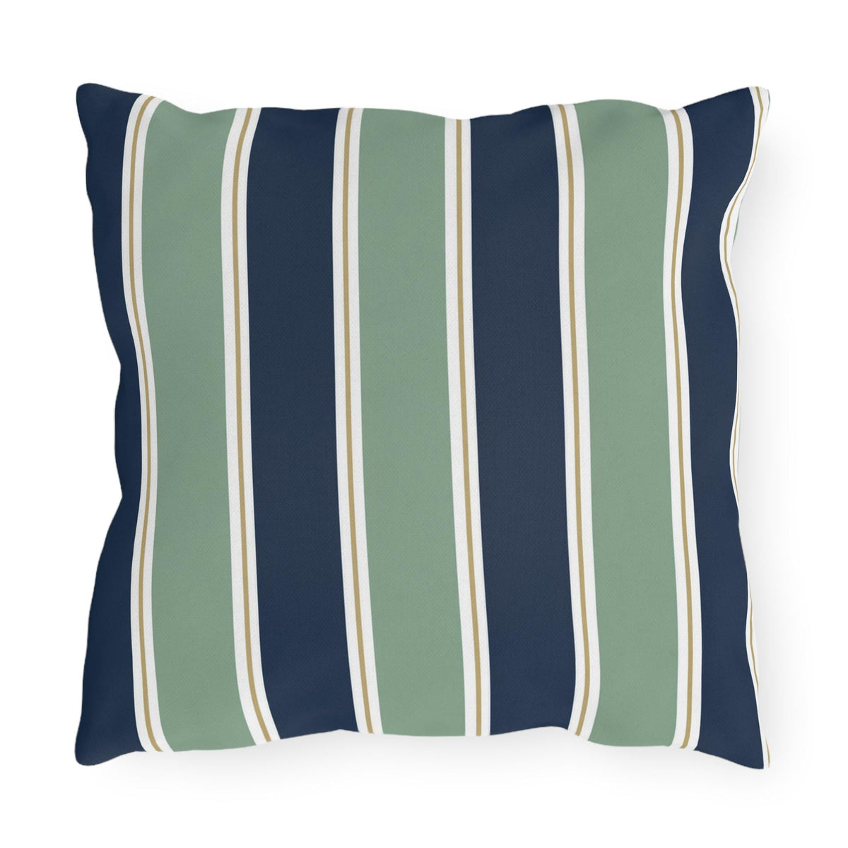 Navy and Sage Striped Pillows | Outdoor Pillow Cover, Coastal Patio Cushion