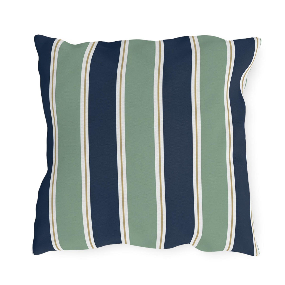 Navy and Sage Striped Pillows | Outdoor Pillow Cover, Coastal Patio Cushion