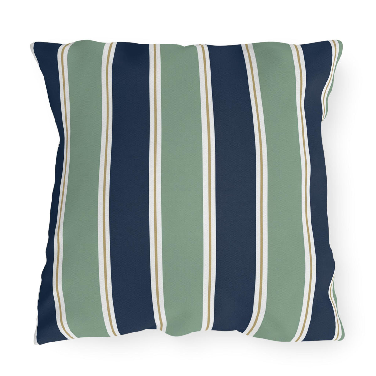 Navy and Sage Striped Pillows | Outdoor Pillow Cover, Coastal Patio Cushion
