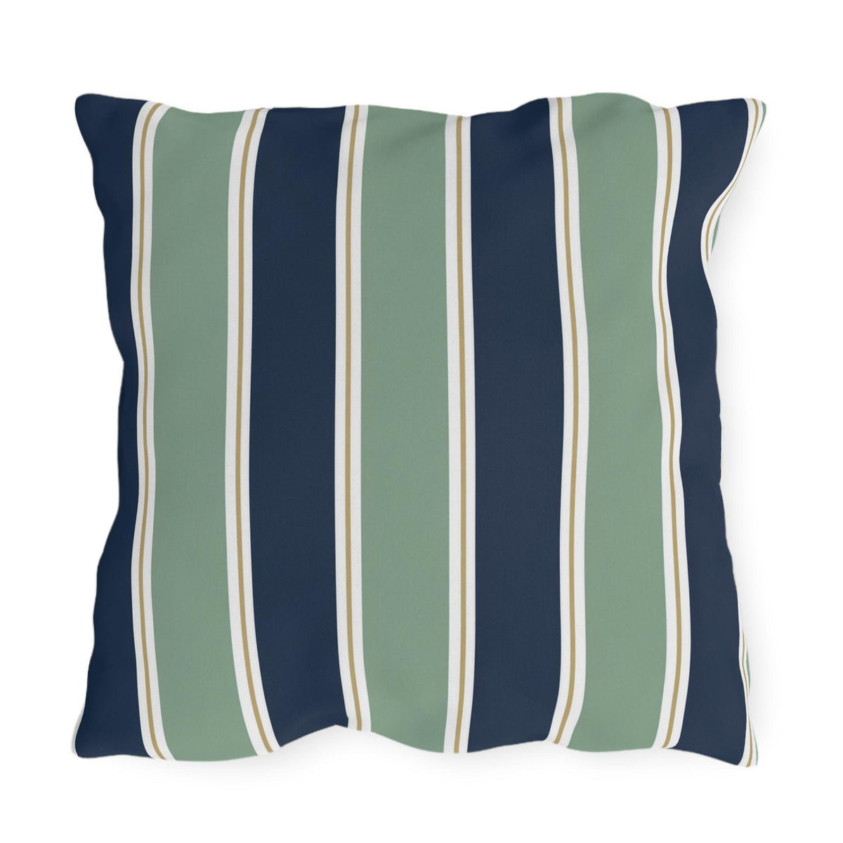 Navy and Sage Striped Pillows | Outdoor Pillow Cover, Coastal Patio Cushion