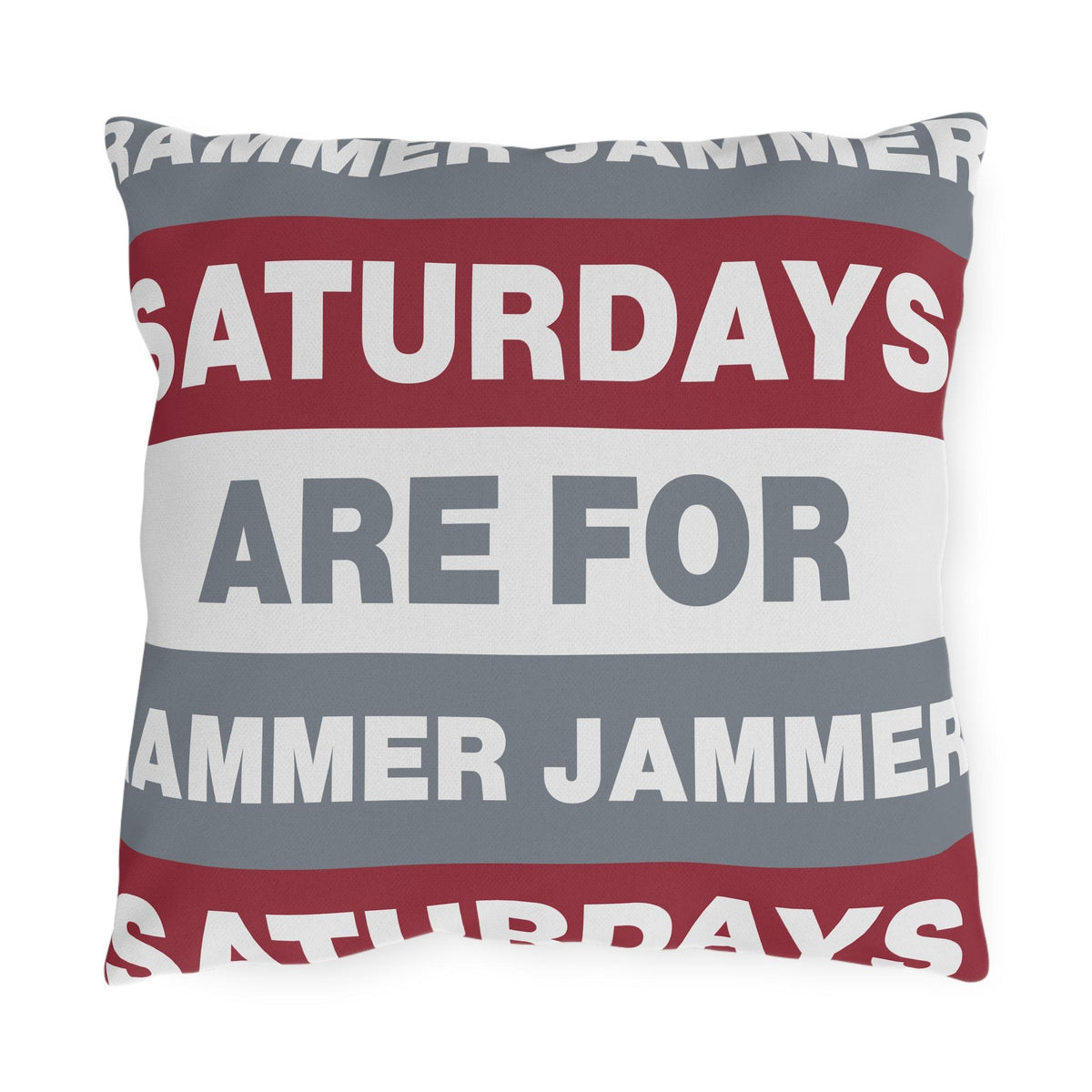 Saturdays Are For Jammer Jammer Pillow | Outdoor Pillow, Bold Striped Typography
