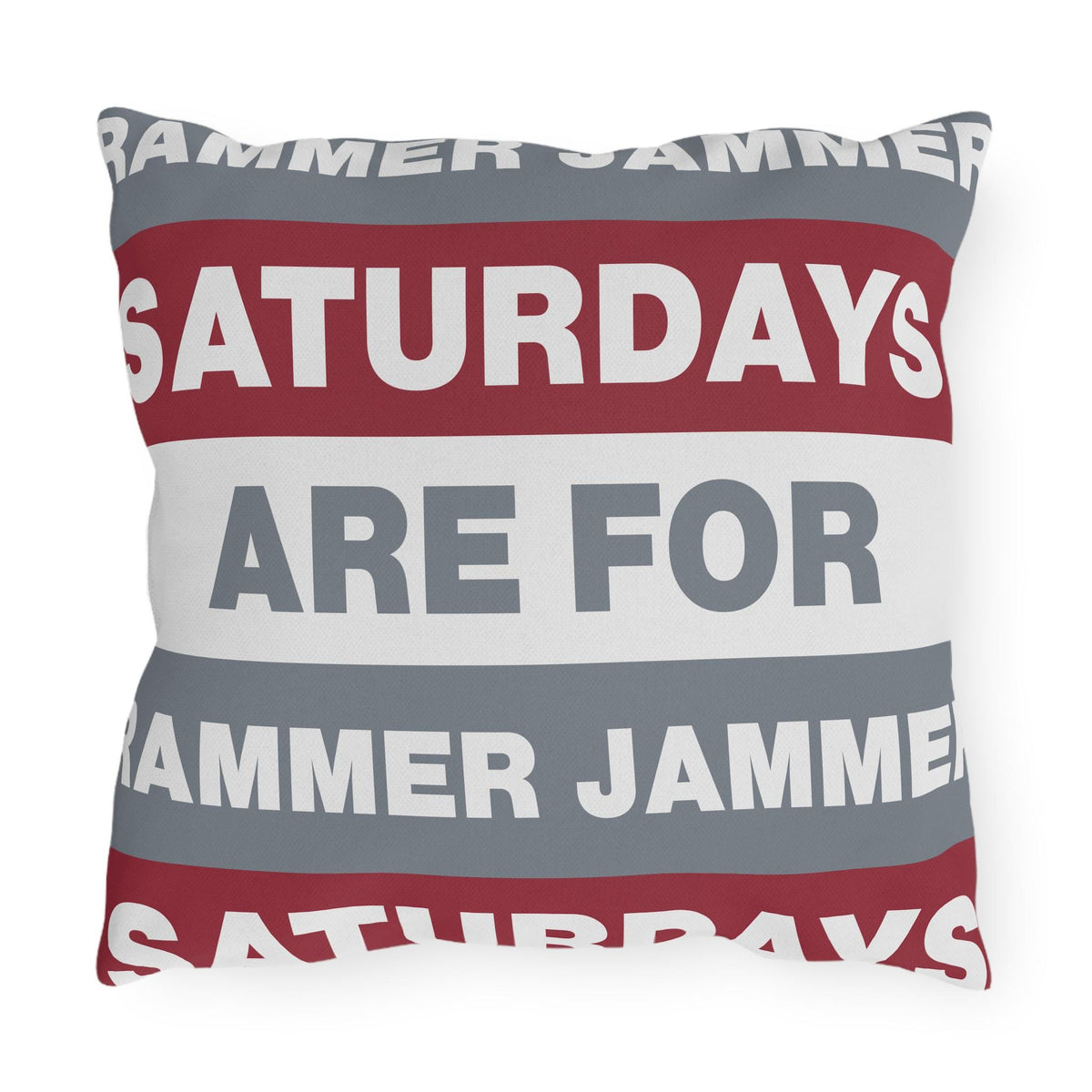 Saturdays Are For Jammer Jammer Pillow | Outdoor Pillow, Bold Striped Typography