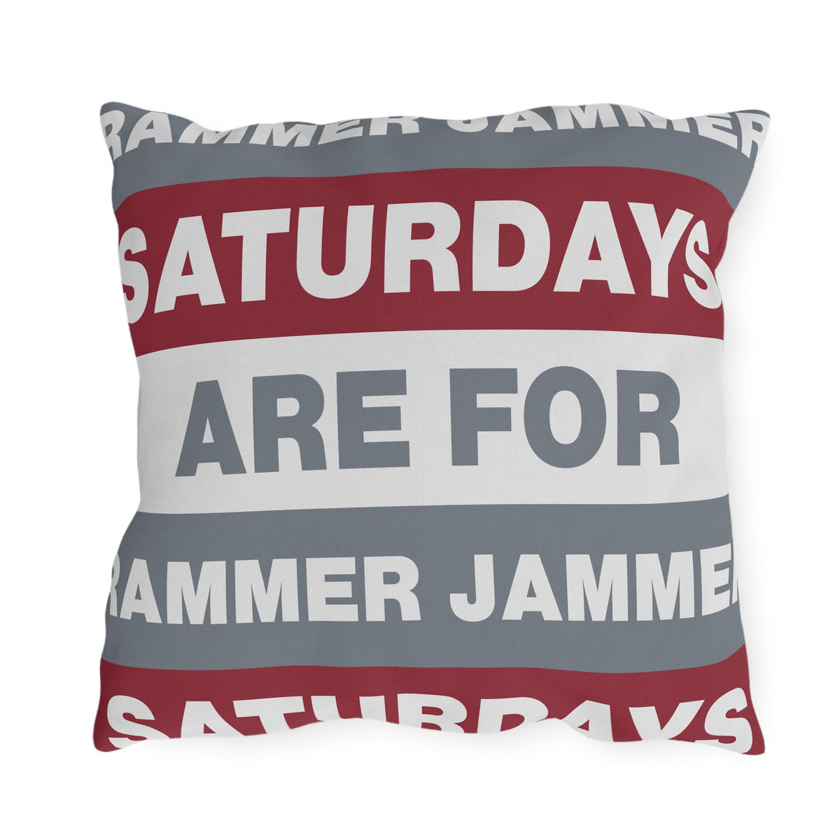 Saturdays Are For Jammer Jammer Pillow | Outdoor Pillow, Bold Striped Typography