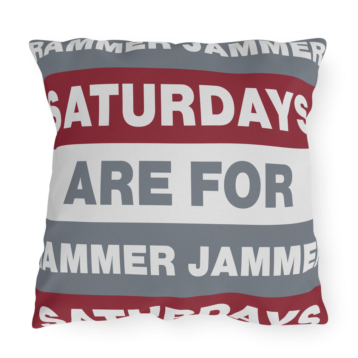Saturdays Are For Jammer Jammer Pillow | Outdoor Pillow, Bold Striped Typography