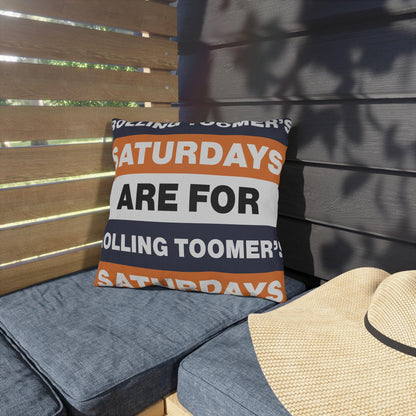 Saturdays Are For Rolling Toomer's Outdoor Pillow | Auburn Colors, Tailgate Decor