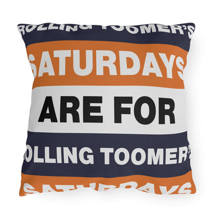Saturdays Are For Rolling Toomer's Outdoor Pillow | Auburn Colors, Tailgate Decor