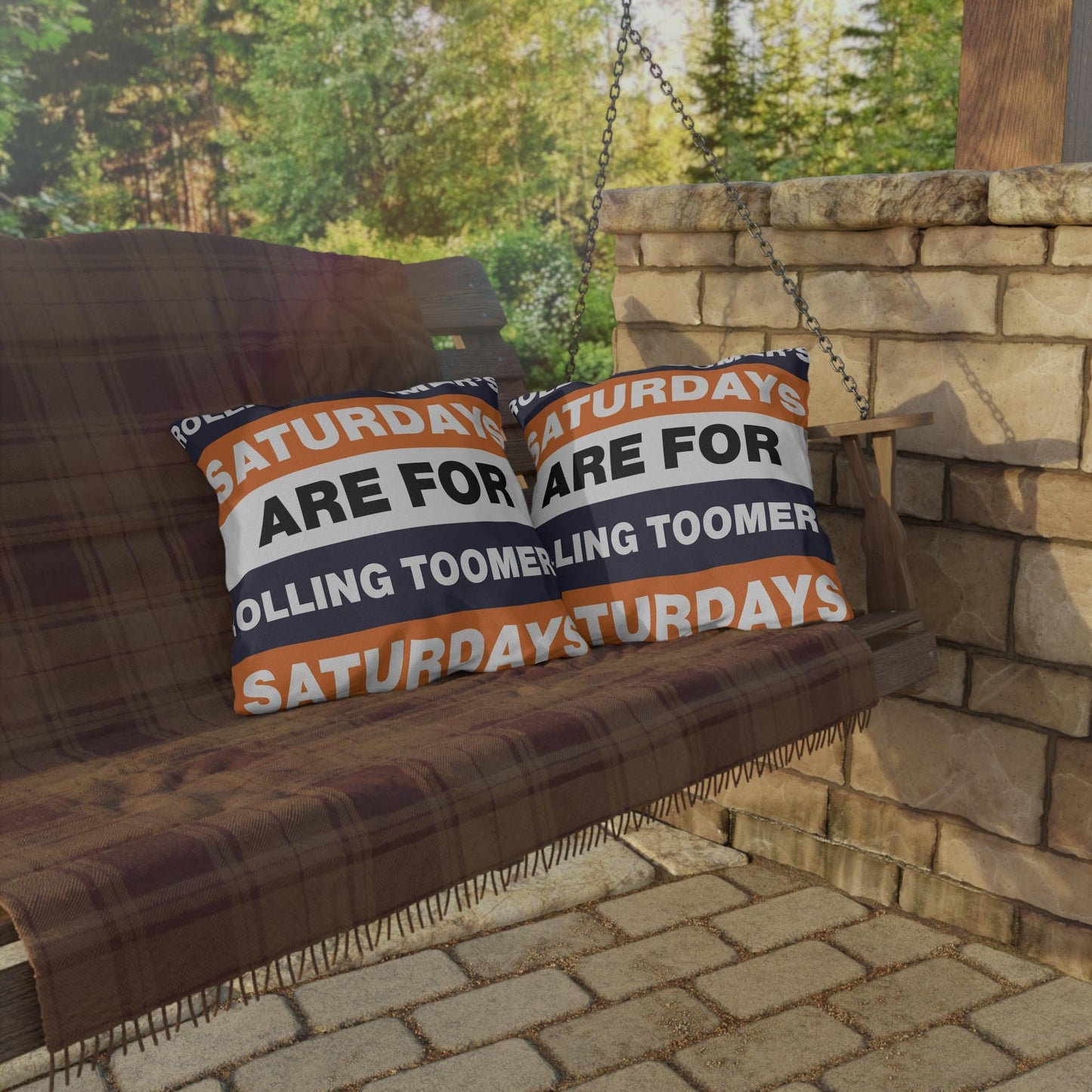 Saturdays Are For Rolling Toomer's Outdoor Pillow | Auburn Colors, Tailgate Decor
