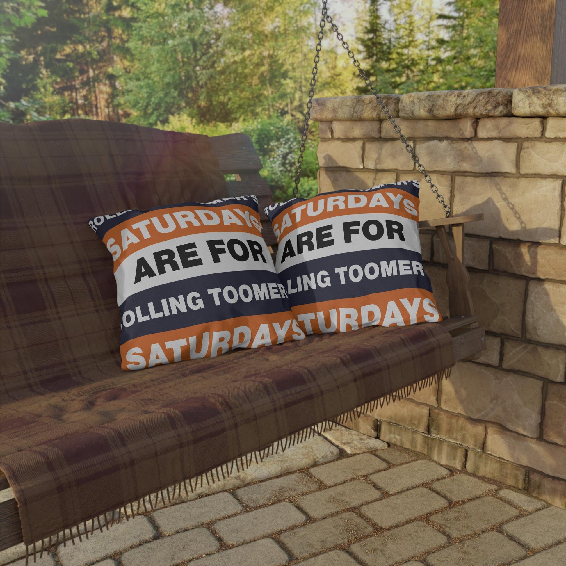 Saturdays Are For Rolling Toomer's Outdoor Pillow | Auburn Colors, Tailgate Decor