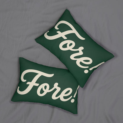 Fore! Lumbar Pillow | Golf Script Typography