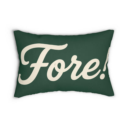 Fore! Lumbar Pillow | Golf Script Typography