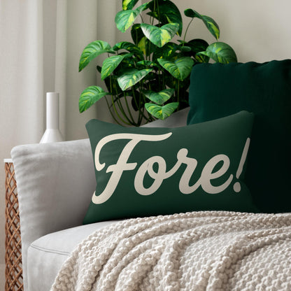 Fore! Lumbar Pillow | Golf Script Typography